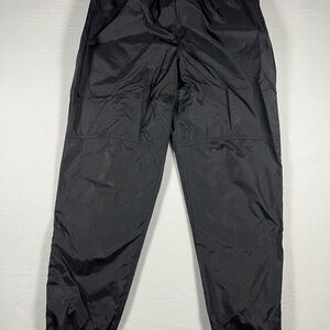 Vintage 1990s Nike All Black Nylon Track Pants Lightweight Zipper Ankle Size XL